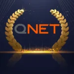 QNET logo inbetween victory ferns for QNET awards
