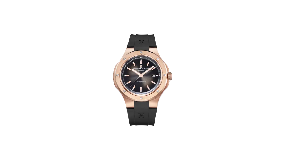 Empire Portus Rose Gold with Rubber Strap variant from Bernhard H. Mayer's Empire Collection of QNET Watches