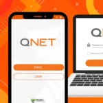 Log in screens of the QNET Mobile App and Virtual Office