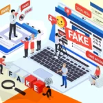 Illustration warning against fake QNET Websites